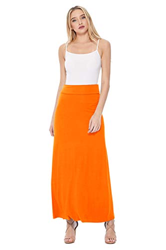 FashionJOA Women's Stretchy Flowy Maxi Skirt with Elastic Waistband for Comfort and Style3