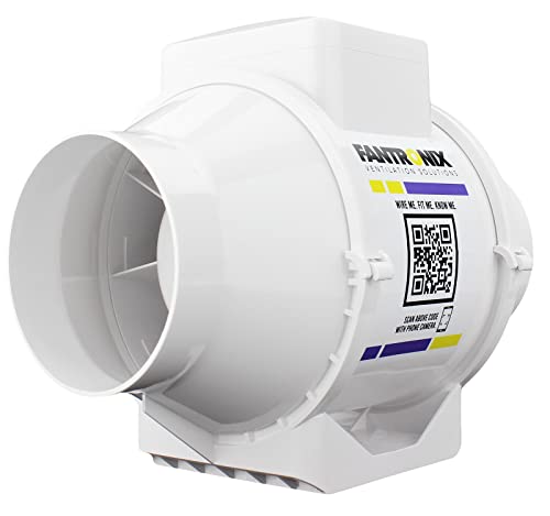 Fantronix Standard 4 inch (100 mm) dia Universal Quiet Operation Inline Bathroom Fan Intake Hydroponic Shower Duct Ventilation Fan for hydroponics Room Diffuser