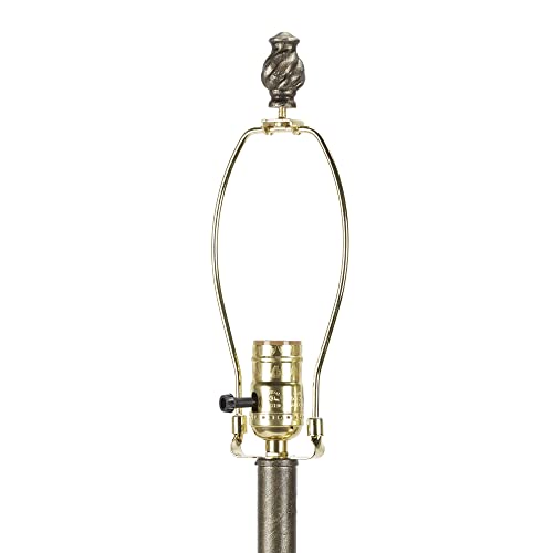 Decor Therapy Alice Traditional Floor Lamp, Antique Gesso 60" x 14"