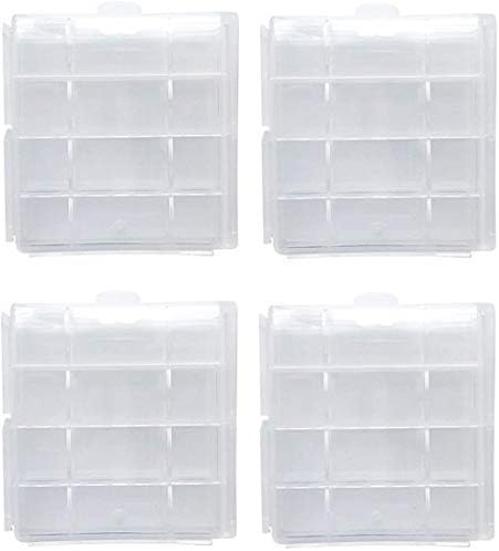 HOMEFUNTIME Battery Case AA/AAA Battery Holder Container Compact Portable Organizer Storage Case Insulative Plastic Clear Protective Battery Case for Travelling/Home/Office/School/Garage(4 PCS)