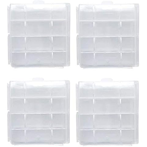Battery Case AA/AAA Battery Holder Container Compact Portable Organizer Storage Case Insulative Plastic Clear Protective Battery Case for Travelling/Home/Office/School/Garage(4 PCS) Cover