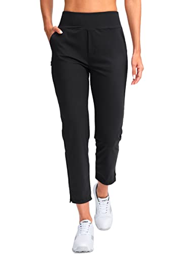 Yyv Women's Golf Pants Stretch Work Ankle Pants High Waist Dress Pants With Pockets For Yoga Business Travel Casual(Black Medium) #TOP2