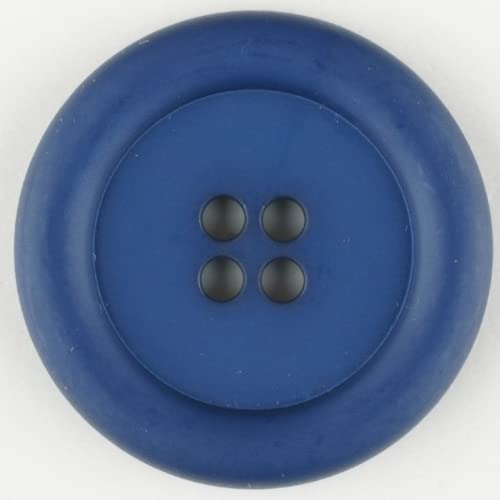 Lot De 6 Boutons Ovales En Plastique Bleu Foncé - 24 X 35 Mm - Pour Veste, Manteau, Déco