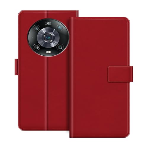 ESACMOT ���U�[�E�H���b�g�P�[�X Huawei Honor Magic4 Ultimate �Ƃ̌݊������� �J�[�h�z���_�[���X�^���h�t���蒠�^�P�[�X�A�}�O�l�b�g���J�A�ϏՌ��t�H���I�A�J���t���ȃf�U�C�� (��)