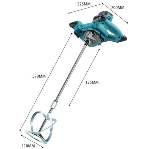 Cement Mixer, 2500W Handheld Electric Concrete Mixer, Portable Mortar Mixer with 6 Adjustable Speed, 110V Mud Mixer for Mixing Mud, Cement, Mortar, Paint, Fodder