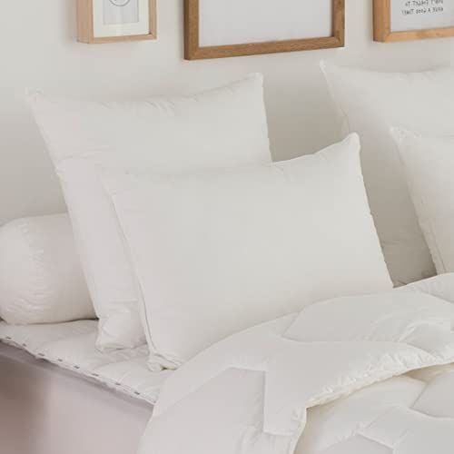 DODO - Oreiller Plumes Très Ferme 60x60 cm - Maintien Supérieur - Anti-Acariens - Enveloppe 100% Coton Naturel - Garnissage 100% Plumettes de Canard -...