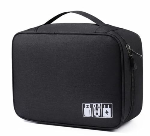 Estojo Organizador Bolsa Para Cabos E Acessórios Eletrônicos (Preto)