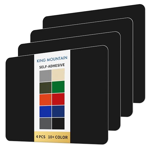 KING MOUNTAIN Self Adhesive Nylon Fabric Repair Patch, 9×11 Inches 4 Pcs, Quick Down Jacket Repair Patch, Waterproof Outdoor Gear Patch Kit for Tent,Backpacks,Umbrella, Gloves, Sleeping Bag (Black