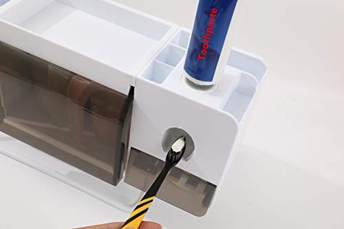 PENGKE Toothpaste Dispenser,Upgraded Version Automatic Toothpaste Squeezer Dispenser for Famliy Washroom Bathroom,is Wall Mount Bathroom Accessories with Super Sticky Suction Pad and 2 Cups - Thumbnail 5