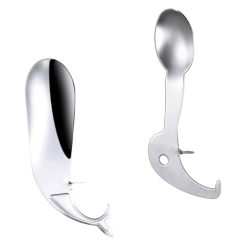 OFFSCH 2pcs Stainless Steel Passion Fruit Opener Dolphin Shape Spoon Easy-clean Kitchen Tool