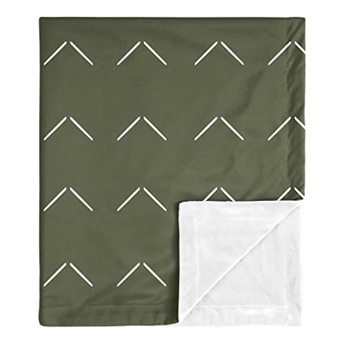 Image of Sweet Jojo Designs Hunter Green Boho Arrow Boy Girl Blanket Receiving Security Swaddle Newborn Toddler Nursery Car Seat Stroller Soft Minky White Bohemian Woodland Tribal Chevron Geometric Herringbone