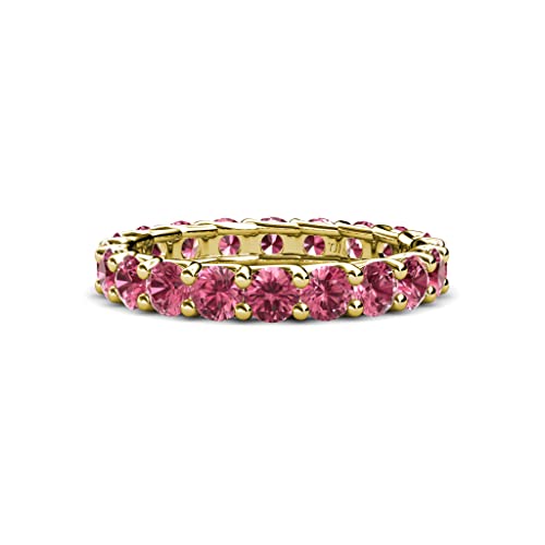 Pink Tourmaline 3.4mm Eternity Band 2.38 cttw-2.94 cttw 14K Gold2