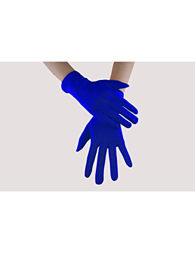 Seeksmile Adult Spandex Gloves Wrist Length Halloween Cosplay Costume Glove (Free Size, Blue) #TOP2