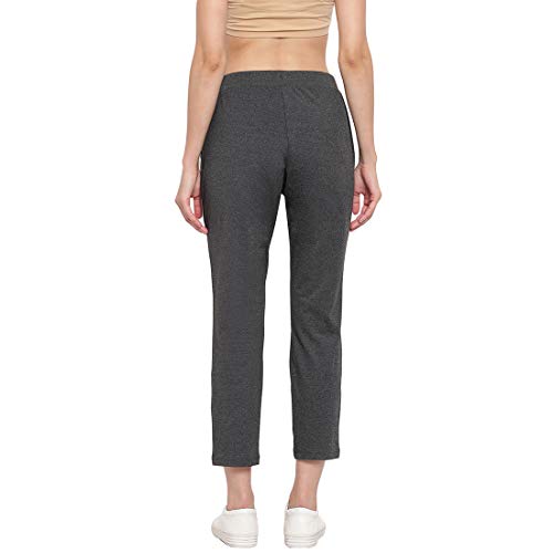 Image of Enamor Mid Rise 7 /8th Length Drawstring Closure Travel Pants for Women - Relaxed Fit, Quick Dry, Antimicrobial - E068