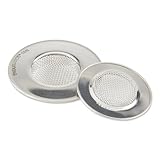RSVP International Stainless Steel Kitchen Sink Strainer, Food Scrap Trap, Dishwasher Safe, Stainless Steel, Strainer Set of 2 Assorted