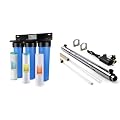 iSpring Whole House Water Filter System, Reduces Sediment, Iron, Hydrogen Sulfide & UVF55FS Whole House UV Water Filter with Smart Flow Sensor Switch, 55W, 12 GPM