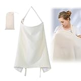 VorsiPro 授乳ケープ 授乳カバー 授乳気ーぷ ママカバー 授乳 スカーフ 授乳ストラップ 授乳ストール 授乳服 360度安心 調整可能 通気性 多機能 お出掛けに便利 家 公園 (ホワイト)