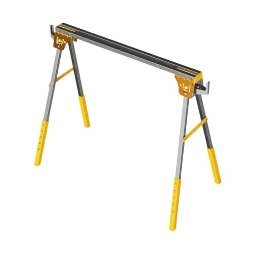 Chevalet De Sciage Pliable Et Robuste, Banc Travail D'une Capacité 330 Lb, Outils Coupe Bois Légers Avec Crochets Latéraux, For Usines, Fermes, Garages(Yellow)