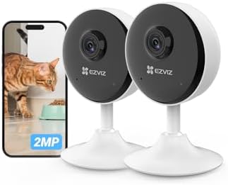 EZVIZ C1C 1080P WLAN Überwachungskamera Innen für Baby & Haustier, 2er-Set | IP Kamera Innenbereich, Magnetfuß, Zwei-Wege-Audio, 12m IR Nachtsicht, Babyphone, Bewegungserkennung, k
