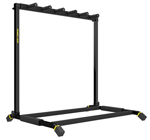 MONKEY LOOP Floor Prime 5 - Soporte de Suelo para 5 Guitarras o Bajos - Soporte Compatible con Guitarras Eléctricas y Bajos Eléctricos - Apoyos Rellenos de Espuma - Resistente a los Arañazos