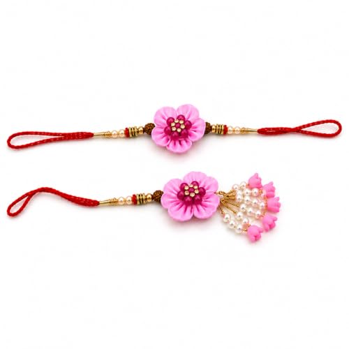 Image of JAIPUR ACE Elegant Blue inchBRO inch Designer Rakhi Gift Set with Greeting Card and Roli Chawal Pouch, Premium Brother Rakhi, Raksha Bandhan Gift for Brother, Traditional (Beautiful design Couple rakhi)