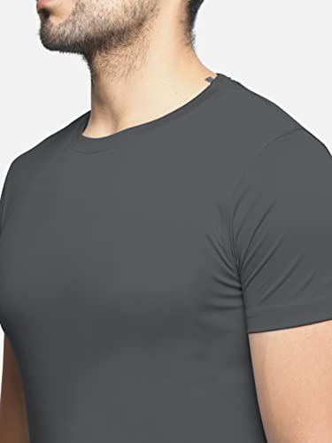 Image of BULLMER Solid Cotton Blended Half Sleeve Round Neck Tshirt for Men