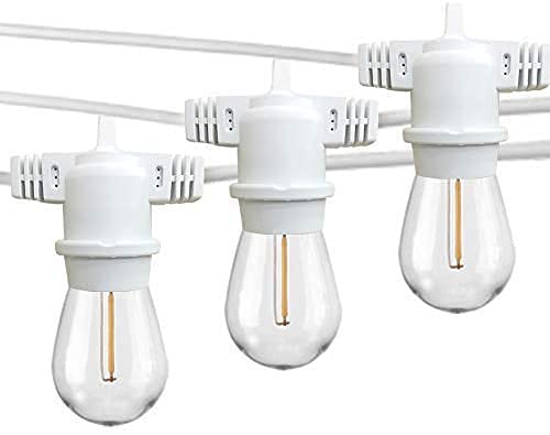 Generico MU 5M Catena Luminosa Esterno LED Catenaria 10 Portalampada E27 Da 5 Metri Cavo Bianco Prolungabile Fino a 1000W IP54 Outdoor Giardino Matrimonio|5 M, BIANCO [Classe efficenza energetica: A]