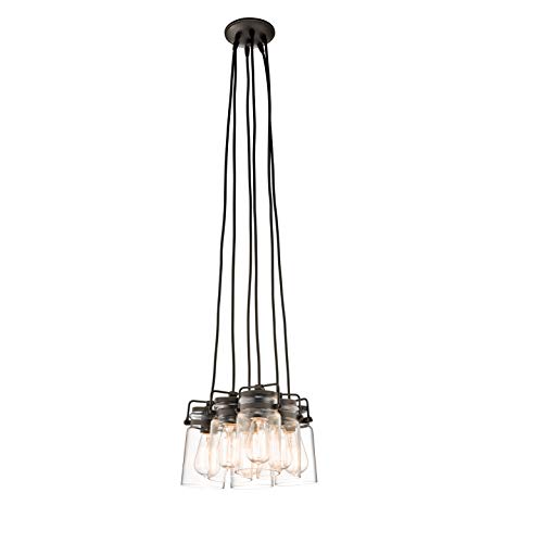 Get Discount 70% Price Kichler Brinley 7.75" 6 Light Pendant with Clear Glass Olde Bronze®