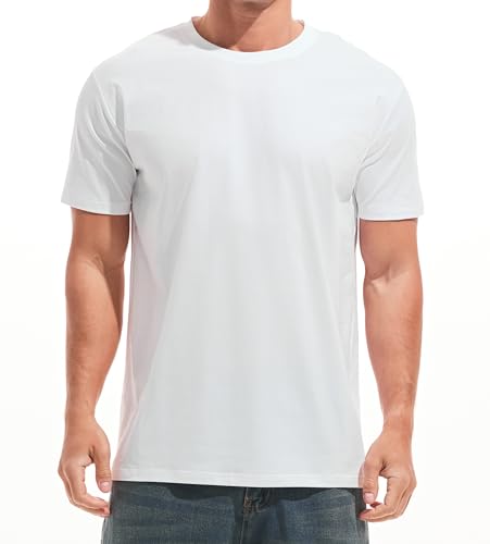 Image of RONOMO Men's Solid Color Comfortable T-Shirt(JS White XXXL)