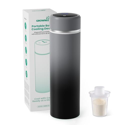 Grownsy Portable Baby Formula Bottle Maker, Rapid Cooling, Black