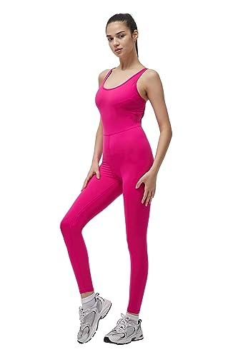 Image of LOVESOFT Workout Jumpsuits for Women Sleevesless Bodycon Backless Unitard