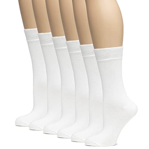 Image of Hugh Ugoli Women's Thin Soft Rayon Derived from Bamboo Crew Socks for Dress, Trouser, Seamless Toe & Non-Binding, 5-8 /9-11