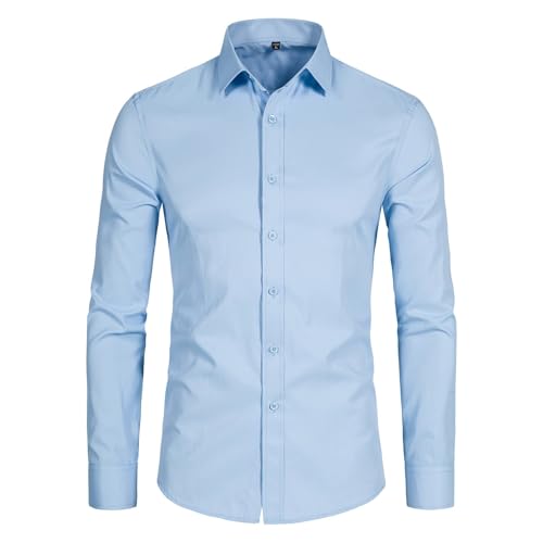 Men’s Slim Fit Dress Shirts Athletic Fitted Long Sleeve Stretch Casual Button Down Shirt2