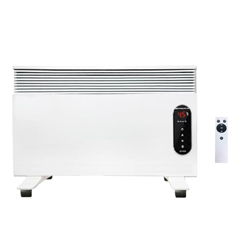 Miyacare Electric Panel Heater, 600W Convector Heater with Timer, Slimline Wall Mounted & Free Standing Plug in Low Energy Heater, Electric Convector Radiator for Home, Office, Bedroom, White