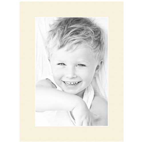 8x12 Cream Linen/Ivory Custom Mat for Picture Frame with 4x8 Opening Size (Mat Only, Frame NOT Included) - 5 Pack