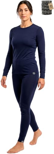 Image of MERINNOVATION Merino Wool Base Layer Set for Women 100% Merino Wool Thermal Underwear Sets Lite - Midweight Top Tank Bottom
