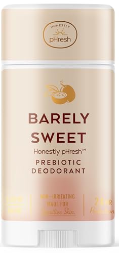 Honestly pHresh Prebiotic Natural Deodorant for Women – Aluminum & Baking Soda Free with 24 Hour Odor Protection. Clean Vegan Deodorant for Sensitive Skin. Made In USA – Barely Sweet Scent, 2.5 oz