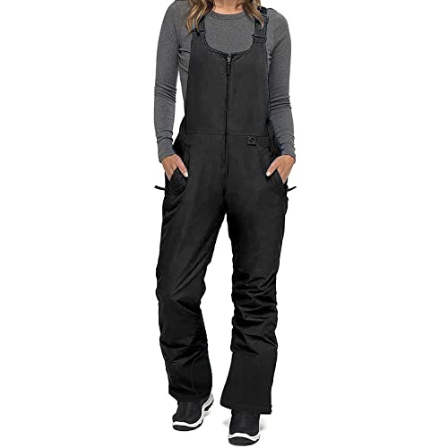 Nituyy Women's Waterproof Snow Ski Bibs Overalls Insulated Snowboard Ladies Skiing Bib Pants with Pocket