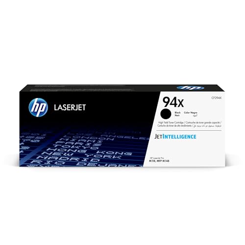 HP 94X CF294X, Negro, Cartucho Tóner de Alta Capacidad Original, de 2.800 páginas, para impresoras HP LaserJet Pro M148dw, M148fdw y M118dw