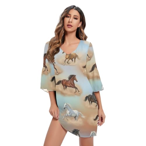 Robe en mousseline Vintage Horses : finis les vêtements lourds