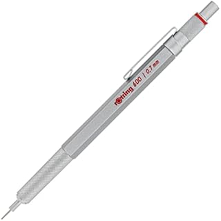 rOtring 600 Mechanical Pencil | 0.7 mm | Silver All-Metal Body Propelling Pencil | Non-Slip Knurled Grip & Hexagonal Barrel