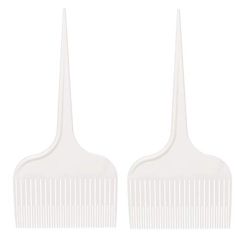 Hair Highlighting Comb 2 Pieces, Beomeen Hair Weaving Comb with Rat Tail Wide Tooth for Salon Dyeing Styling Sectioning Teasing Hairdressing, Christmas Day (White)