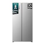 Hisense RS3P558NEIE Kühl-Gefrierkombination/Freistehend/ 544L Gesamtvolumen/ 39dB/ EEK: E/Total No Frost/SuperCool/Big Box/Temperatur Sensor/XXL Türfach/(BxHxT): 91,1 × 178,6 × 61,5 cm/Grau