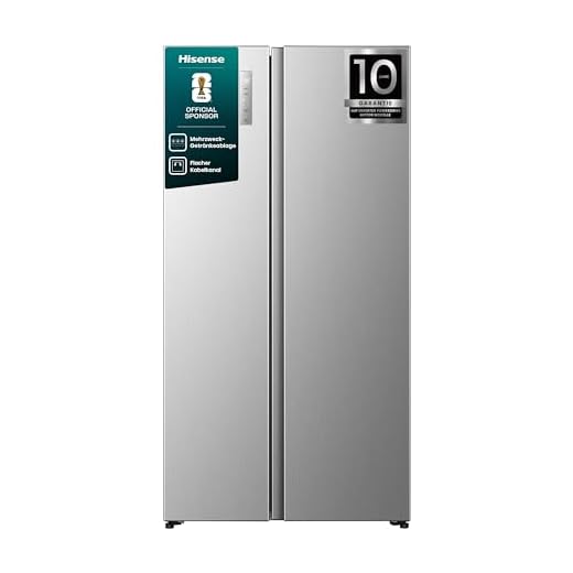 Hisense RS3P558NEIE Kühl-Gefrierkombination/Freistehend/ 544L Gesamtvolumen/ 39dB/ EEK: E/Total No Frost/SuperCool/Big Box/Temperatur Sensor/XXL Türfach/(BxHxT): 91,1 × 178,6 × 61,5 cm/Grau