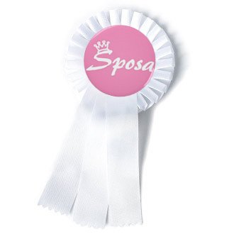 Import Tool Kit Coccarde Per Addio Al Nubilato Personalizzabili – 1 Coccarda Sposa (Bianco/Fucsia) + 5 Coccarde Amica Della Sposa (Fucsia/Bianco), Diametro 9 Cm