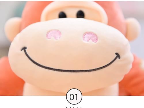 Image of A Little Swag Cute Peach Gorilla Stuffed Toys - 25 cm Animal Figure Plush Teddy Bear for Boys, Girls, Kids, Birthday Gift, Car Hanging, Home Decor