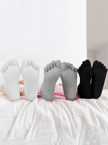 Bencailor 6 Pairs Kids Toe Socks Cotton Compression Ankle Low Cut Five Toe Sock for Kids Boys 7-12 Years4