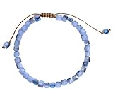  EXINOX Pulsera Ajustable de cuentas de cristal  Mujer  Hecha a mano  Ajustable (Azul.)