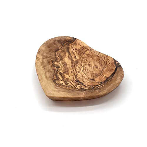 THERUSTICDISH - Plato en forma de corazón de madera de olivo - 12,5 cm x 10 cm x 2 cm Cover