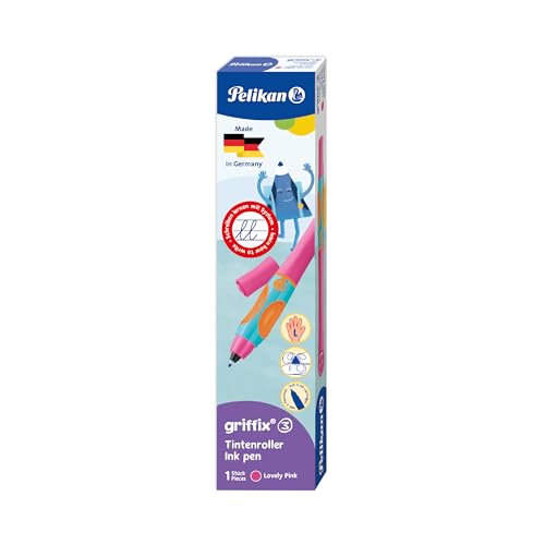 Pelikan griffix Tintenroller, Tintenschreiber für Linkshänder, Lovely Pink, 1 Stück
